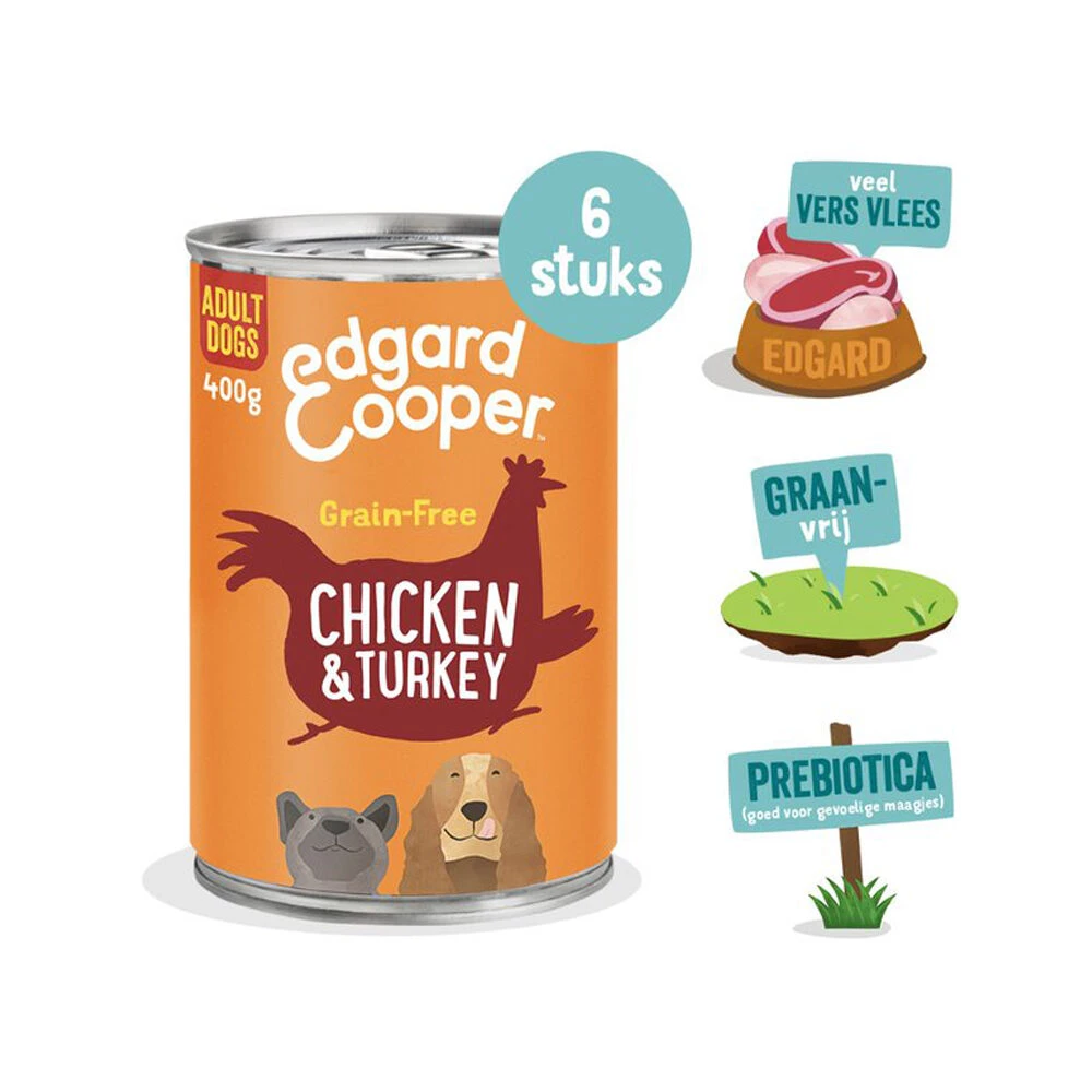 Edgard & Cooper Adult - Kip & Kalkoen - Blik 5 Edgard & Cooper Adult - Kip & Kalkoen - Blik - Afbeelding 3