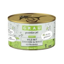 Grau Adult Hondenvoer - Hertenvlees Met Courgette En Gierst - Blik -Nieuwe Pootjes grau adult hondenvoer wild groenten en noedels blik 203093 2000 none