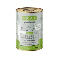 Grau Adult Hondenvoer - Hertenvlees Met Courgette En Gierst - Blik -Nieuwe Pootjes grau adult hondenvoer wild groenten en noedels blik 203096 2000 none